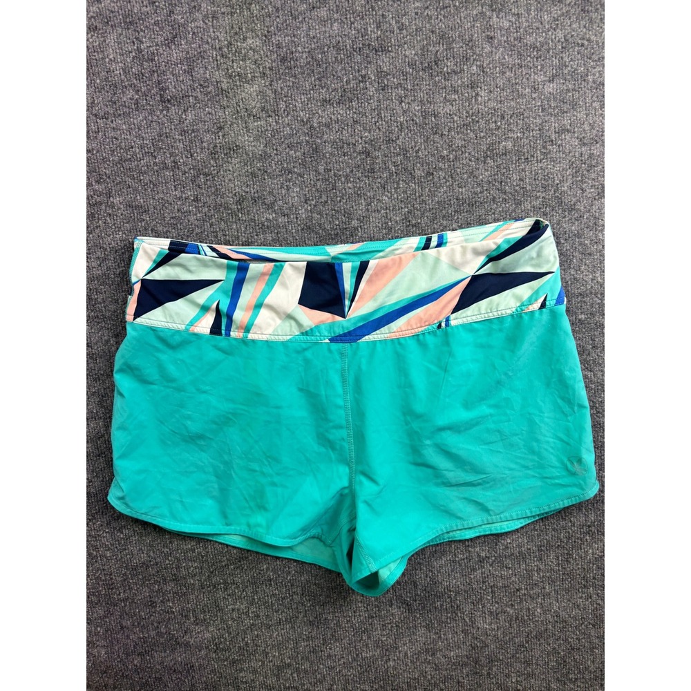Carve Designs Board Shorts Womens XL Teal Geometric Print Waistband Activewear